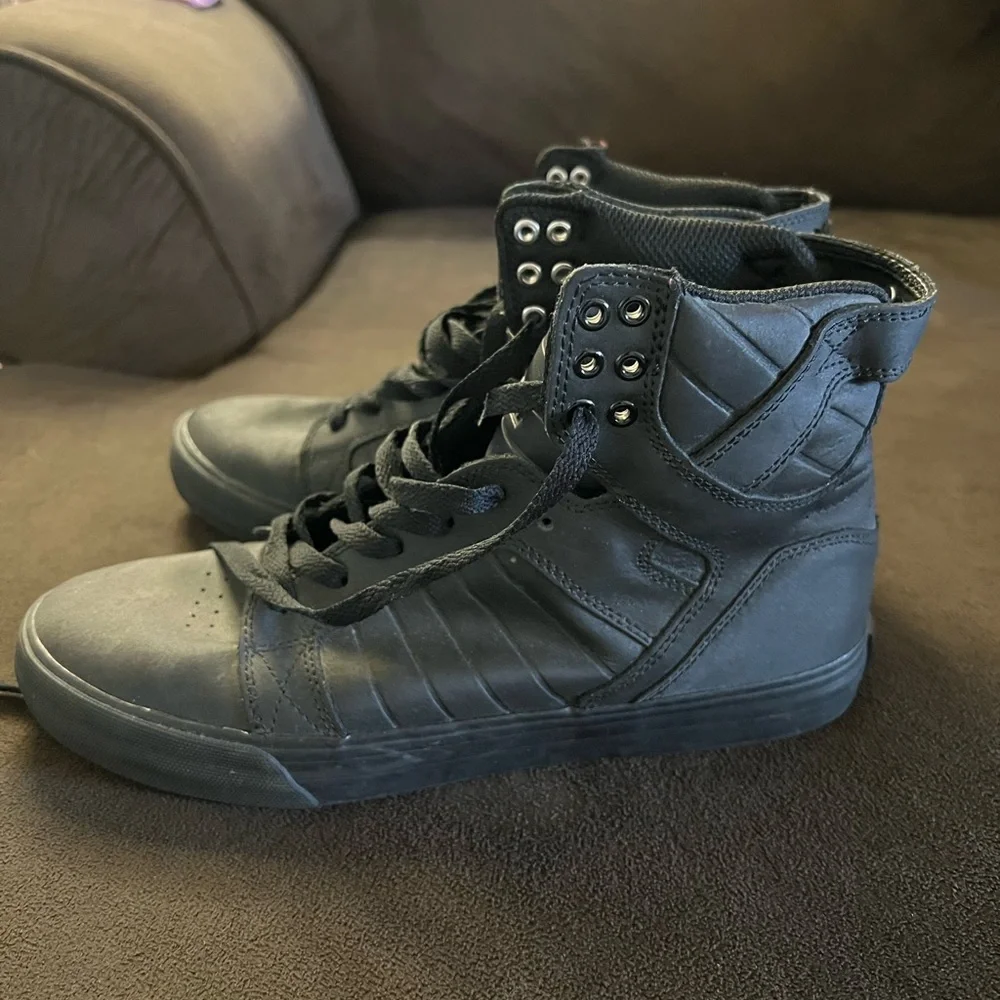 Supra Black High-Top Sneakers- men’s size 9 - Picture 3 of 7